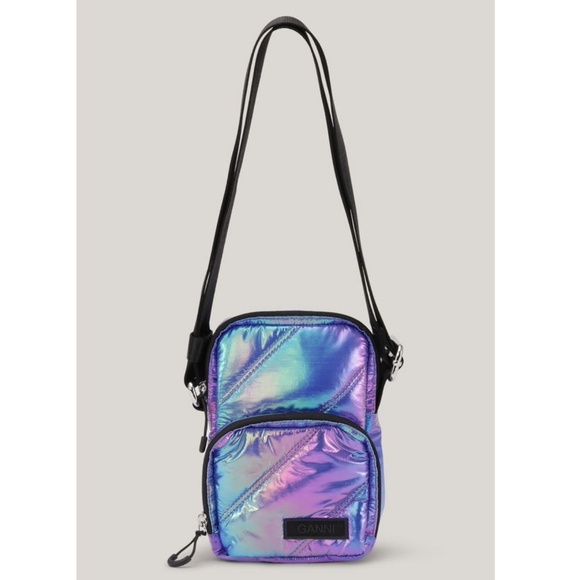 GANNI Iridescent Quilted Crossbody Bag - Picture 1 of 4